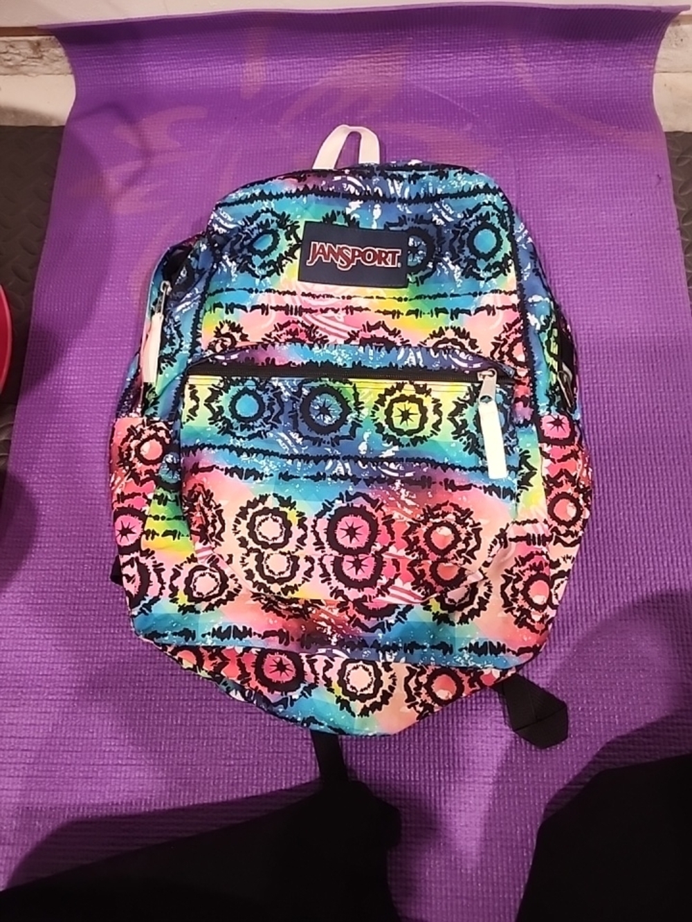 Jansport Rainbow Tie-Dye Circle Print Backpack